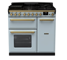 Load image into Gallery viewer, Falcon ESTEL DELUXE 90CM DUAL FUEL FREESTANDING COOKER ANTIQUE BRASS