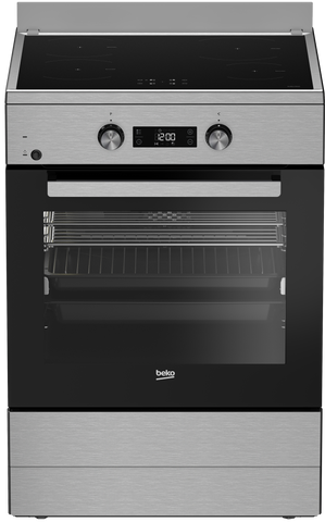 Beko 60cm, S/S, Free Standing Cooker with 4 zone Induction Cooktop