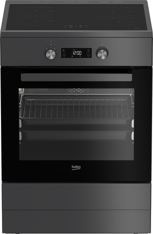 Beko 60cm, S/S, Pyro Free Standing Cooker with 4 zone Induction Cooktop