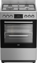Load image into Gallery viewer, Beko 60cm, S/S Free Standing Cooker with 4-zone Gas cooktop