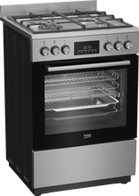 Load image into Gallery viewer, Beko 60cm, S/S Free Standing Cooker with 4-zone Gas cooktop
