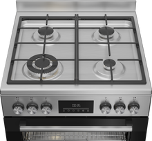 Load image into Gallery viewer, Beko 60cm, S/S Free Standing Cooker with 4-zone Gas cooktop