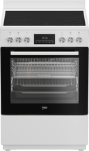 Load image into Gallery viewer, Beko 60cm, White, Free Standing Cooker with 4-zone Ceramic cooktop