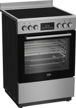 Load image into Gallery viewer, Beko 60cm, S/S Free Standing Cooker with 4-zone Ceramic cooktop