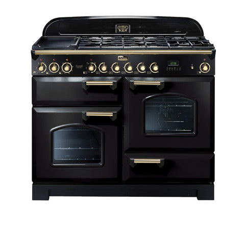 FALCON CLASSIC DELUXE 110CM DUAL FUEL COOKER BLACK BRASS