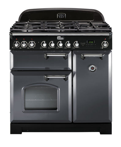 FALCON CLASSIC DELUXE 90CM DUAL FUEL COOKER SLATE CHROME