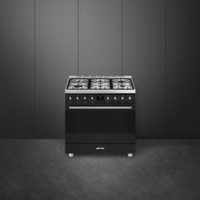 Load image into Gallery viewer, SMEG Classic Dual Fuel Cooker Matte 90cm Black