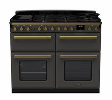 Load image into Gallery viewer, Falcon ESTEL DELUXE 110CM DUAL FUEL FREESTANDING COOKER ANTIQUE BRASS SLOW COOK