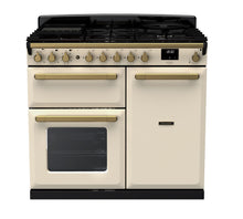 Load image into Gallery viewer, Falcon ESTEL DELUXE 100CM DUAL FUEL FREESTANDING COOKER ANTIQUE BRASS