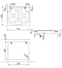 Load image into Gallery viewer, SMEG 60CM SEMI FLUSH STAINLESS STEEL GAS COOKTOP