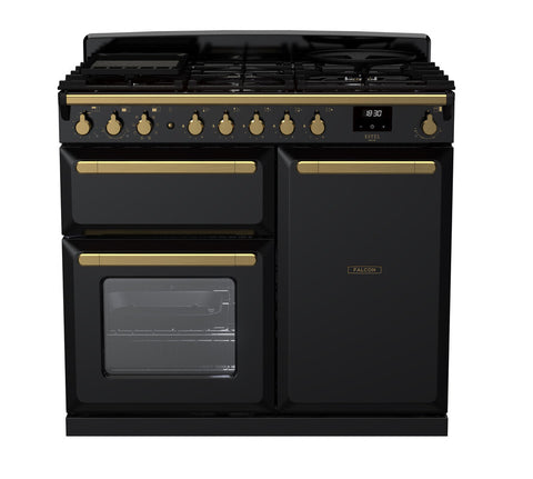 Falcon ESTEL DELUXE 100CM DUAL FUEL FREESTANDING COOKER ANTIQUE BRASS
