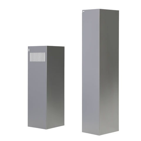 ROBINHOOD RWC / RWH SERIES CHIMNEY EXTENSION (1400mm total length*). Lower extension 700mm, upper extension (vented) 700mm. Stainless Steel.