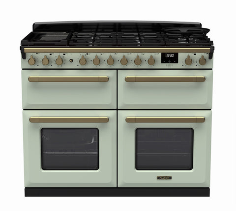 Falcon ESTEL DELUXE 110CM DUAL FUEL FREESTANDING COOKER ANTIQUE BRASS SLOW COOK