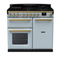 Load image into Gallery viewer, Falcon ESTEL DELUXE 100CM DUAL FUEL FREESTANDING COOKER ANTIQUE BRASS
