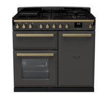 Load image into Gallery viewer, Falcon ESTEL DELUXE 100CM DUAL FUEL FREESTANDING COOKER ANTIQUE BRASS

