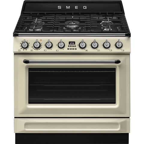 SMEG Victoria Dual Fuel Cooker Gas Hob 90cm Cream