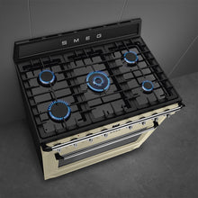 Load image into Gallery viewer, SMEG Victoria Dual Fuel Cooker Gas Hob 90cm Cream
