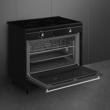Load image into Gallery viewer, SMEG Classic MF 4 Zone Induction Freestanding Cooker 90cm Gloss Black
