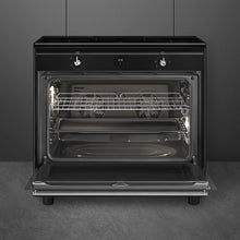 Load image into Gallery viewer, SMEG Classic MF 4 Zone Induction Freestanding Cooker 90cm Gloss Black
