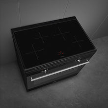 Load image into Gallery viewer, SMEG Classic MF 4 Zone Induction Freestanding Cooker 90cm Gloss Black
