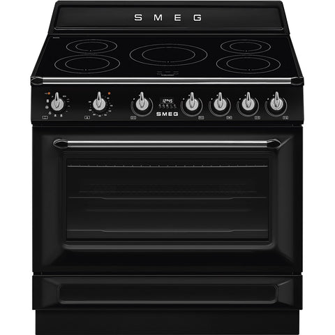 SMEG Victoria Induction Pyro Freestanding Cooker 90cm Black