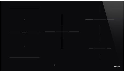 SMEG Classic 5 Zone Induction Cooktop with Touch Control 90cm Straight Edge Black