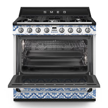 Load image into Gallery viewer, SMEG Dolce &amp; Gabbana Dual Fuel MF Freestanding Cooker 90cm Blu Mediterraneo
