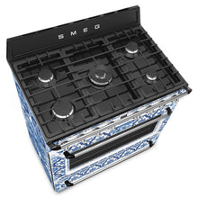 Load image into Gallery viewer, SMEG Dolce &amp; Gabbana Dual Fuel MF Freestanding Cooker 90cm Blu Mediterraneo
