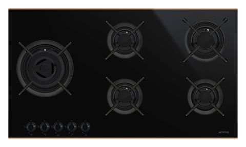 SMEG Dolce Stil Novo 5 Burner Gas Cooktop 90cm Copper Trim