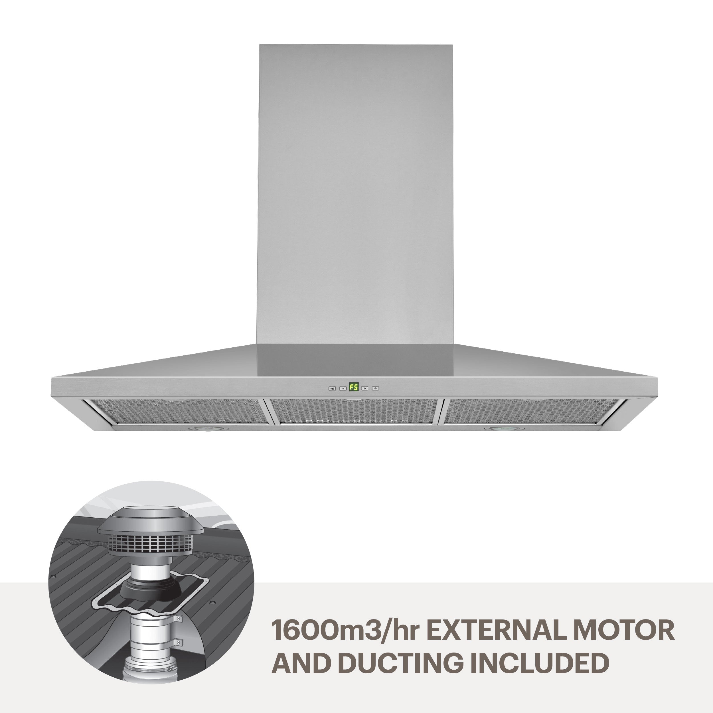 Amore 90cm quiet wallmount rangehood WMGIULIA9-M16