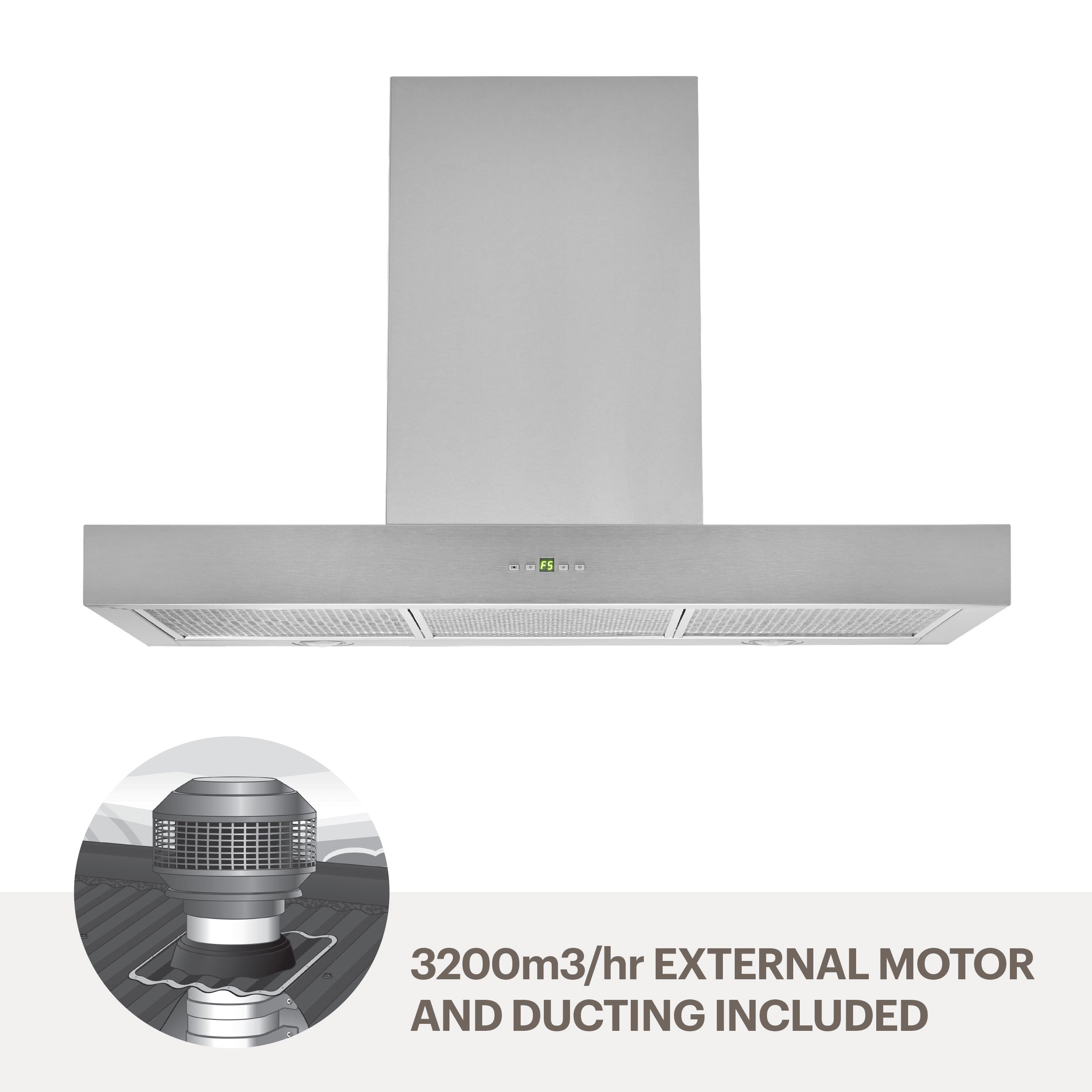 Amore 90cm quiet wallmount rangehood WMSAVINA9-M32