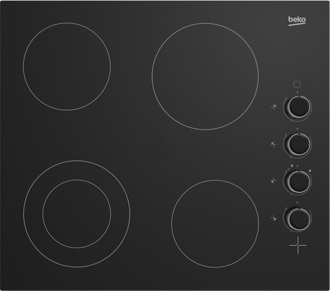 Beko 60cm 4-Zone, Knob Control Ceramic Cooktop