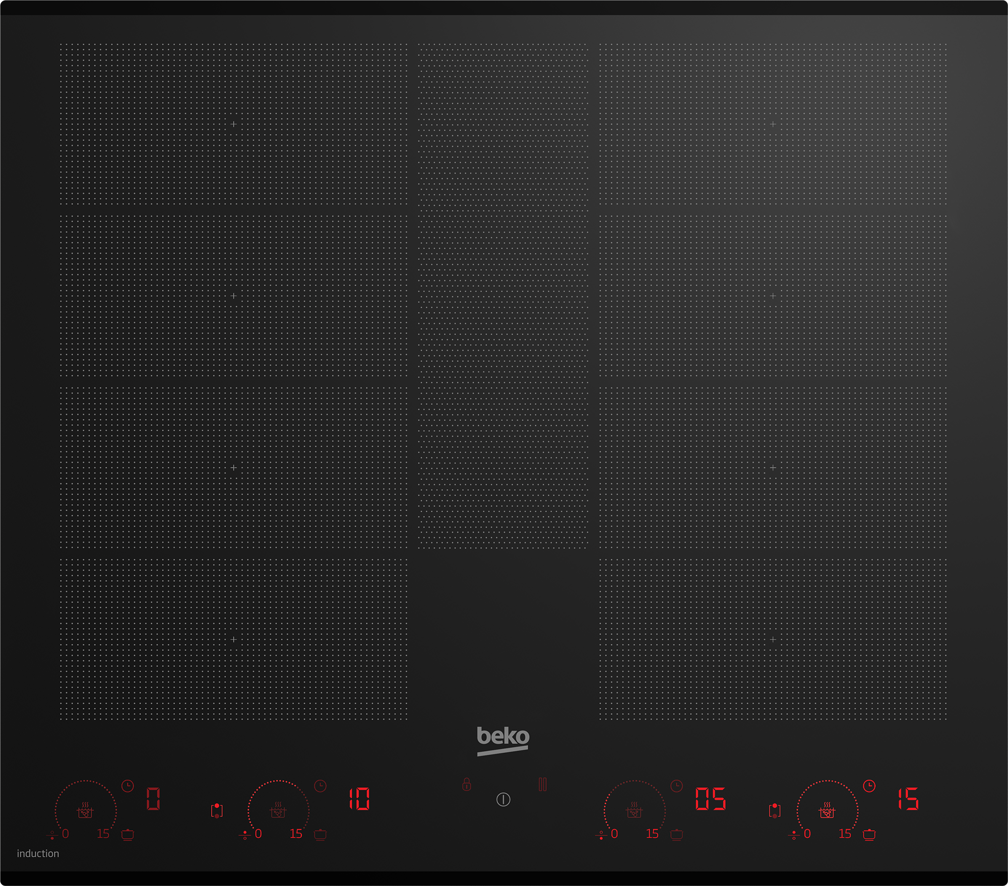 Beko 60cm 4-Zone, Smart Touch Control Induction Cooktop