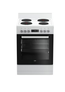 Beko 60cm, White, Free Standing Cooker with 4 zone Electric Hotplate