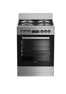 Beko 60cm, S/S, Free Standing Cooker with 4 zone Gas Cooktop