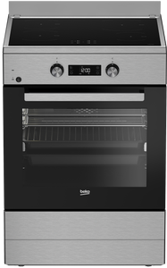 Beko 60cm, S/S, Free Standing Cooker with 4 zone Induction Cooktop