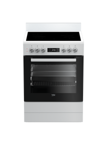 Beko 60cm, White, Free Standing Cooker with 4 zone Ceramic Cooktop