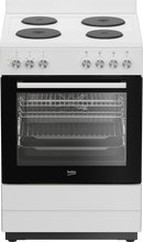 Load image into Gallery viewer, Beko 60cm, White, Free Standing Cooker with 4-zone Cast Hot-plate cooktop
