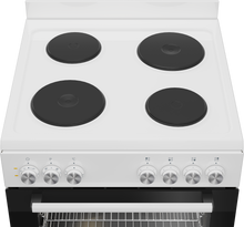 Load image into Gallery viewer, Beko 60cm, White, Free Standing Cooker with 4-zone Cast Hot-plate cooktop
