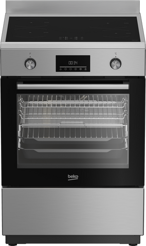 Beko 60cm, S/S Free Standing Cooker with 4-zone Induction cooktop