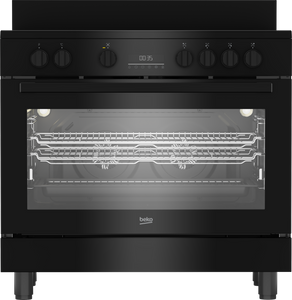 Beko 90cm, S/S, Free Standing Cooker with 5 zone Ceramic Cooktop