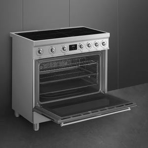 Smeg 90cm Stainless Steel Freestanding Oven With Induction Cooktop