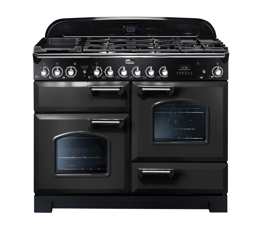 FALCON CLASSIC DELUXE 110CM DUAL FUEL COOKER CHARCOAL CHROME