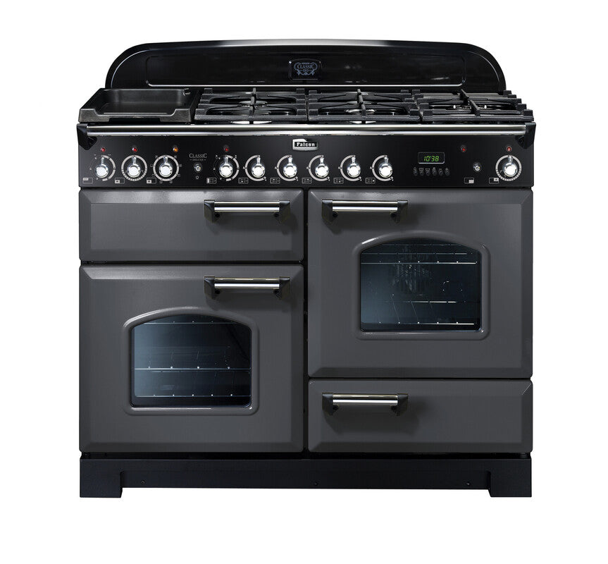 FALCON CLASSIC DELUXE 110CM DUAL FUEL COOKER SLATE CHROME