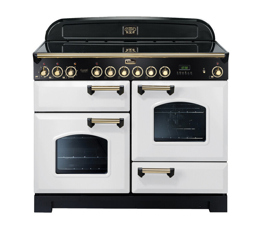 FALCON CLASSIC DELUXE 110CM INDUCTION COOKER WHITE BRASS