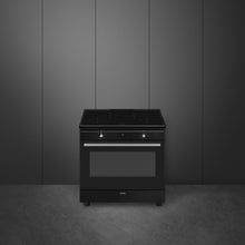Load image into Gallery viewer, SMEG Classic MF 4 Zone Induction Freestanding Cooker 90cm Gloss Black
