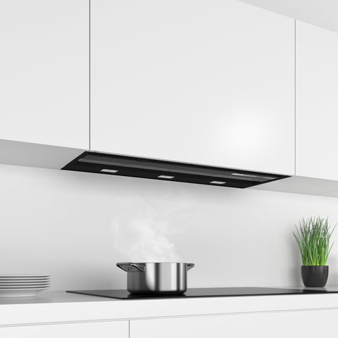 Bosch Series 6 Integrated Design Hood, 90cm Clear glass black printed