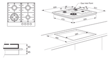 Load image into Gallery viewer, EUROMAID 60CM, 4 BURNER GAS COOKTOP, BLACK GLASS

