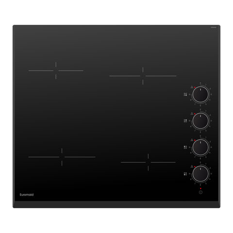 EUROMAID 60CM, 4 ZONE CERAMIC COOKTOP, KNOB CONTROL