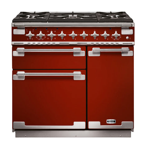 FALCON ELISE 90CM DUAL FUEL RANGE COOKER CHERRY RED